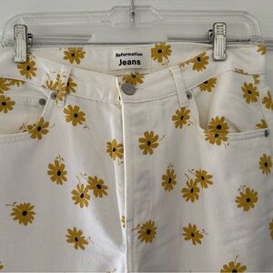 Reformation White Floral Women's Jeans